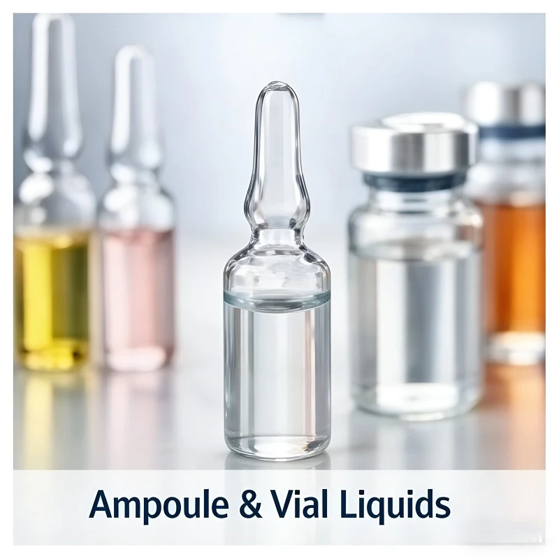 Ampoule and vial liquids
