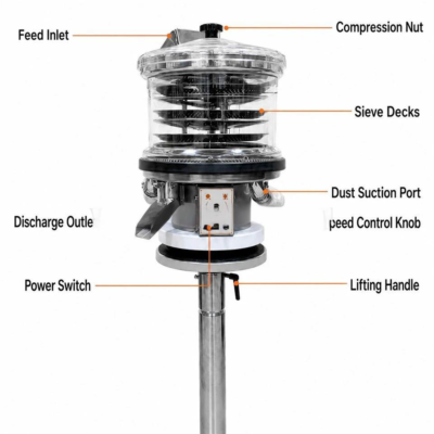 Downward Spiral Tablet Deduster Polishing Machine