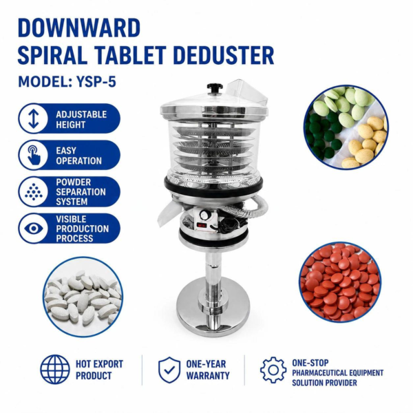 Downward Spiral Tablet Deduster Polishing Machine