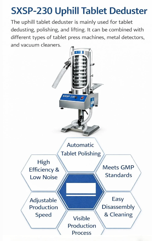 Uphill Tablet Deduster Polishing Machine